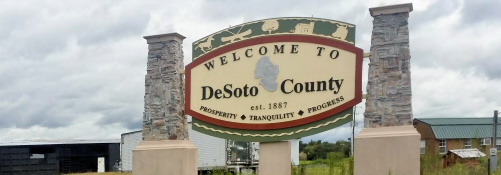 Welcome Sign: Welcome to DeSoto County Florida